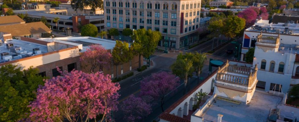 Aerial,View,Of,Downtown,Fullerton,,California.