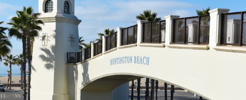 Huntington,Beach,,California,-,22,Jan,2020:,Pedestrian,Bridge.,The