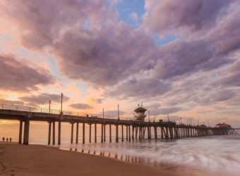 The,Huntington,Beach,Pier,At,Sunrise,,Ca