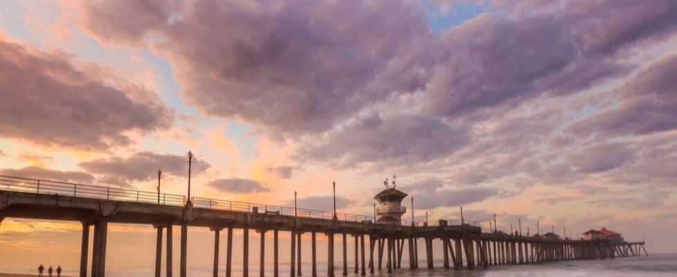 The,Huntington,Beach,Pier,At,Sunrise,,Ca